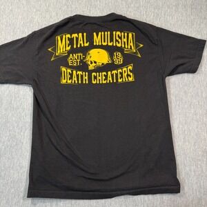 Metal Mulisha T Shirt Mens Large Black Graphic Skull Death Cheaters y2k vtg